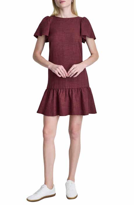 Mélange Flutter Sleeve Minidress