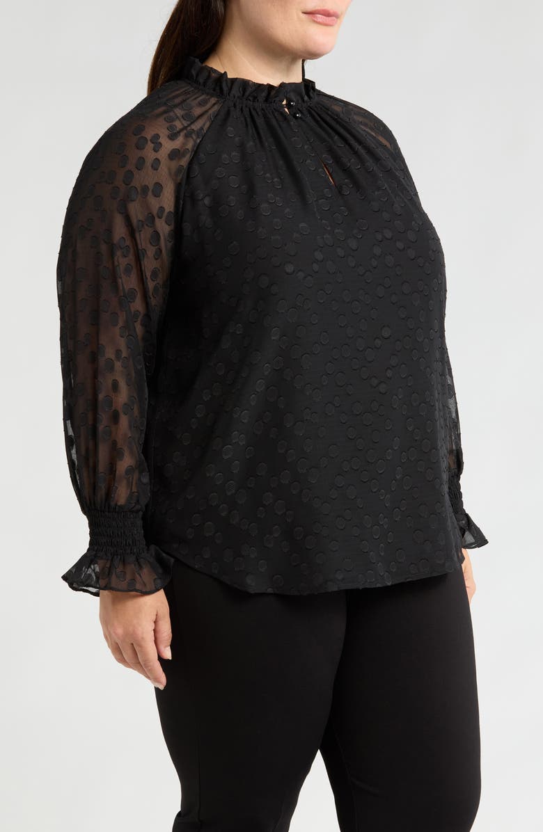 Anne Klein Ruffle Chiffon Top, Alternate, color,