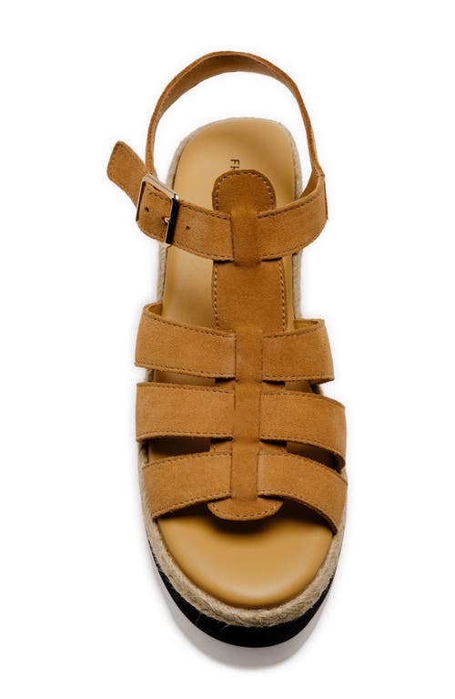 Free People Mykonos Platform Wedge Fisherman Sandal In Vachetta Suede