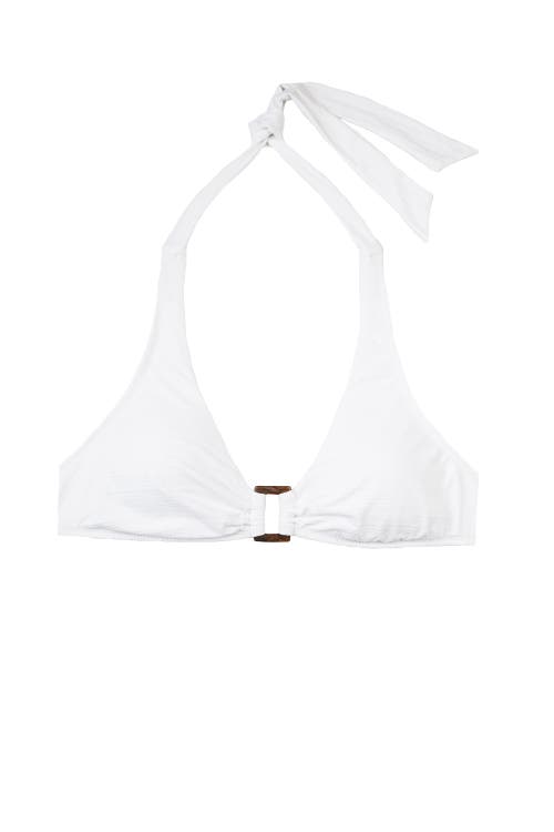Helen Jon Tortoise Halter In Textured White