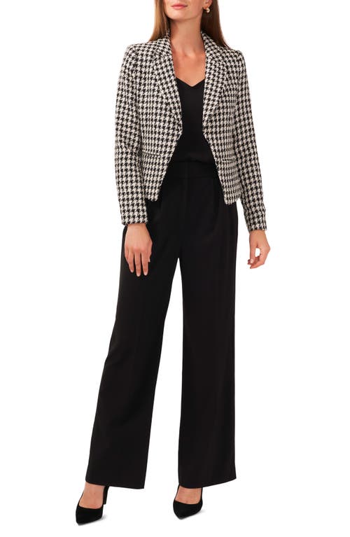 Halogenr Halogen(r) Houndstooth Crop Blazer In Black