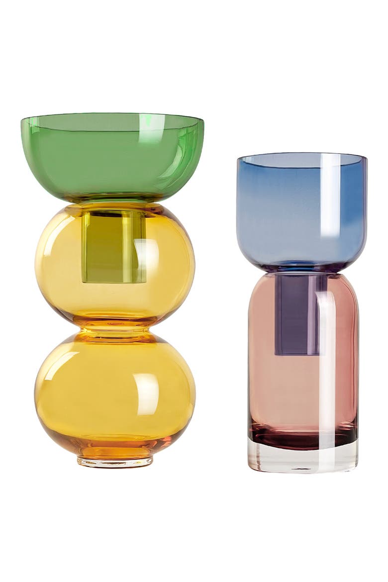 Set of 2 Reversible Vases, Alternate, color, MULTI