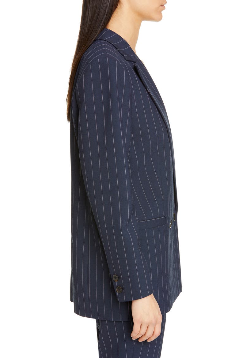 Stripe Suiting Blazer, Alternate, color, TOTAL ECLIPSE