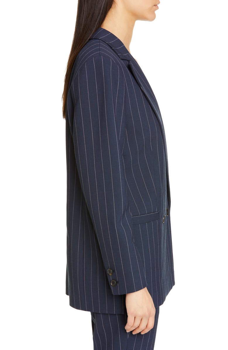 Ganni Stripe Suiting Blazer, Alternate, color, 