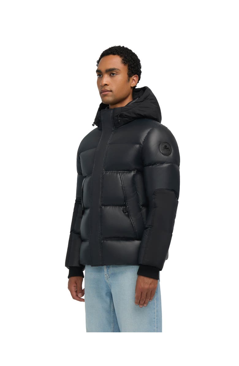 Pajar Nuray Mixed Media Color Block Puffer with Fixed Hood, Alternate, color, Black