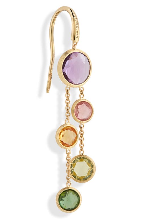 Marco Bicego Jaipur 18k Yellow Gold Mixed Blue Topaz Two-strand Earrings In Gold