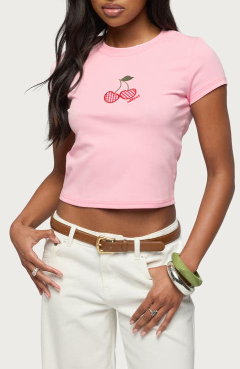 Cherry Crush Appliqué Baby Tee