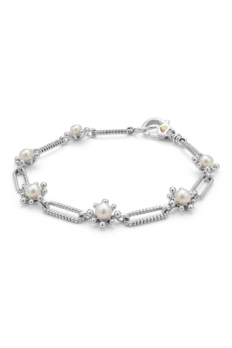 Sterling Silver Luna Fleur Cultured Pearl Bracelet video