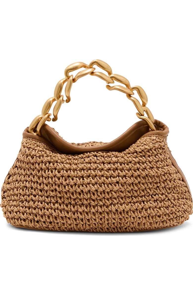 Reiss Peony Raffia Effect Chain Handle Clutch, Main, color, Natural