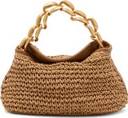Reiss Peony Raffia Effect Chain Handle Clutch