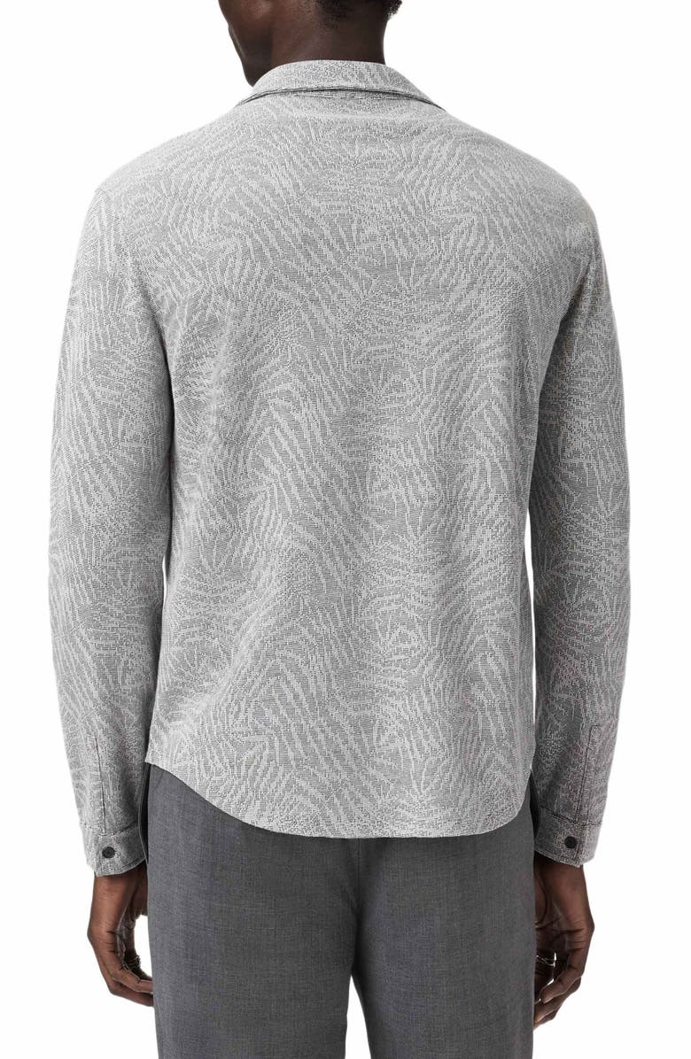 John Varvatos Paladino Jacquard Button-Up Shirt, Alternate, color, Grey Sky