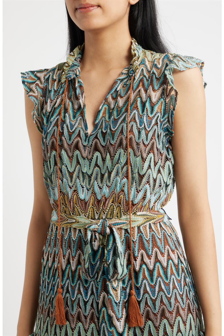 Zigzag Sleeveless Maxi Dress, Alternate, color, GREEN MULTI