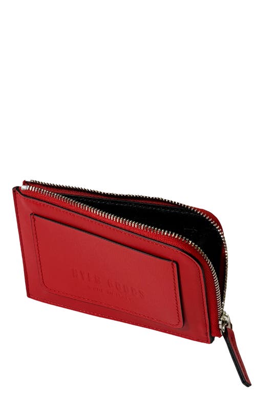 Hyer Goods Upcycled Italian Leather Zip-around Card Wallet In Valentino Red