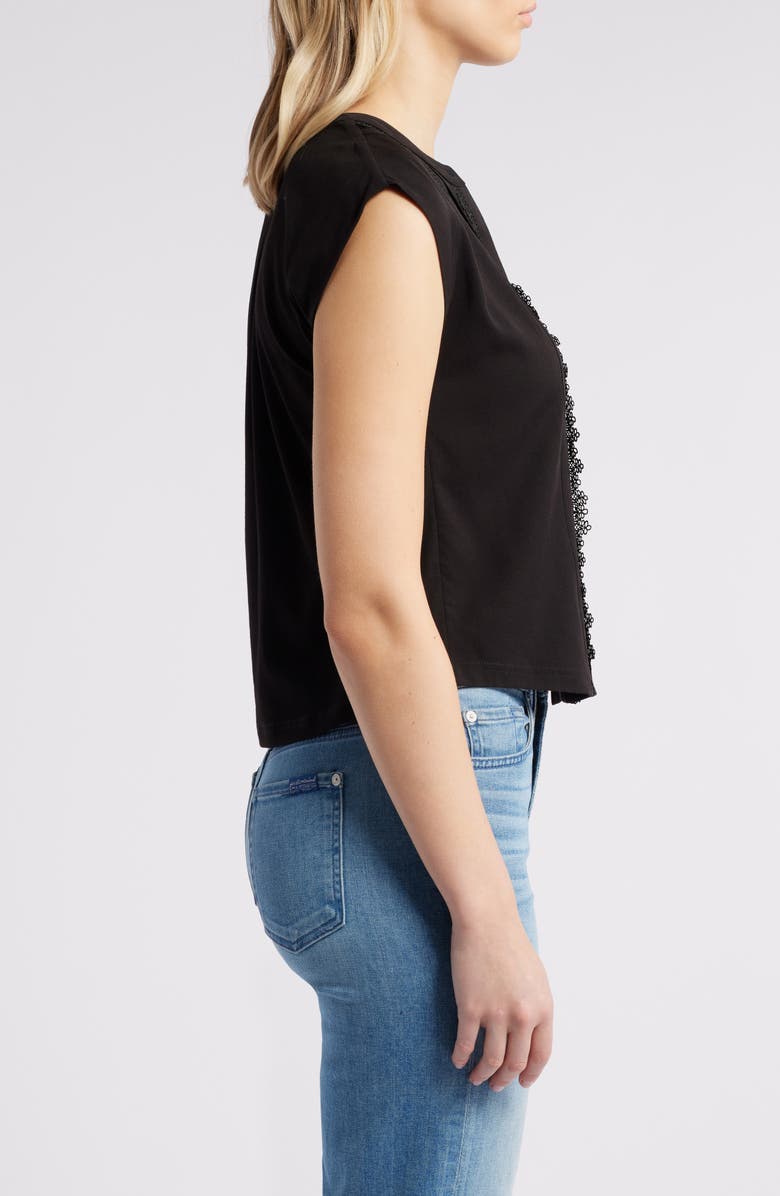 Wit & Wisdom Embellished Cap Sleeve Button-Up Shirt, Alternate, color,