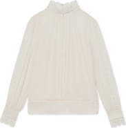 Reiss Ori Guipure Lace Trim Top
