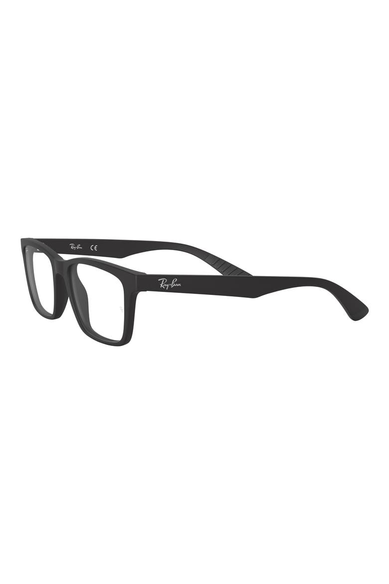 53mm Rectangular Optical Glasses, Alternate, color, MATTE BLACK