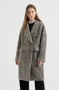 Brunello Cucinelli Dazzling virgin wool and alpaca chevron coat with monili