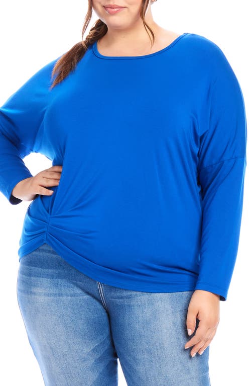 Karen Kane Pick Up Twisted Hem Top In Royal Blue