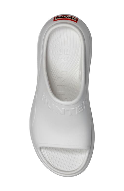 Hunter Haddie Platform Slide Sandal In White 140
