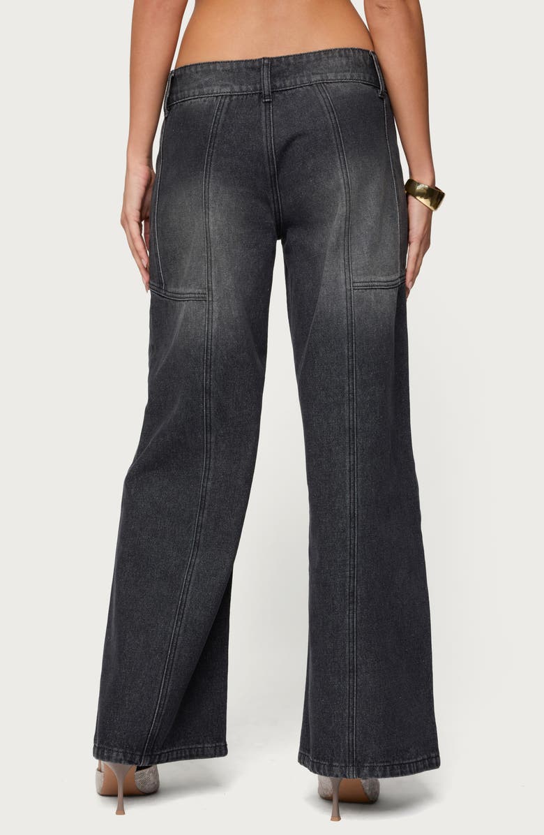 EDIKTED Charlize Washed Low Rise Wide Leg Jeans, Alternate, color, 