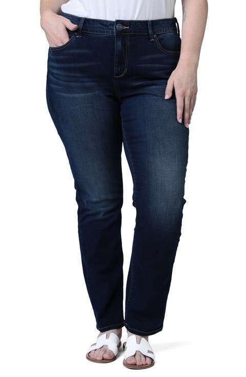 High Waist Straight Leg Jeans (Gaby) (Plus Size)