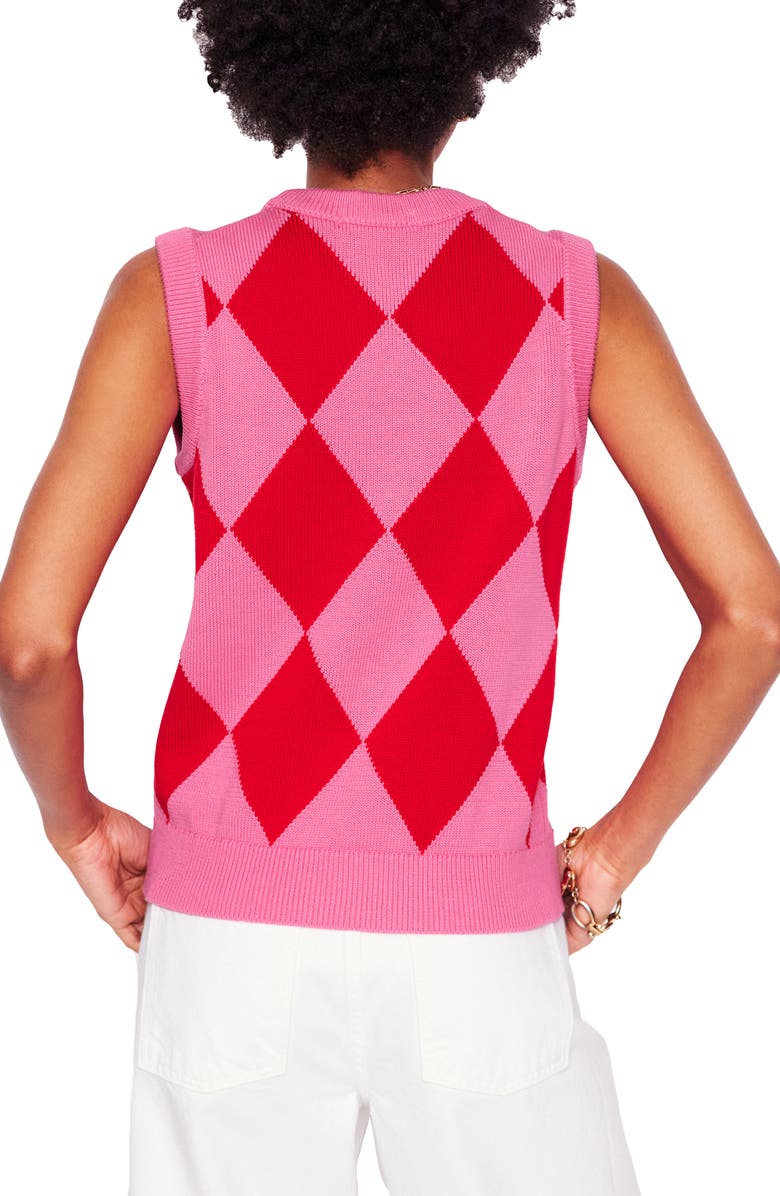 Boden Argyle Cotton Sweater Vest, Alternate, color,
