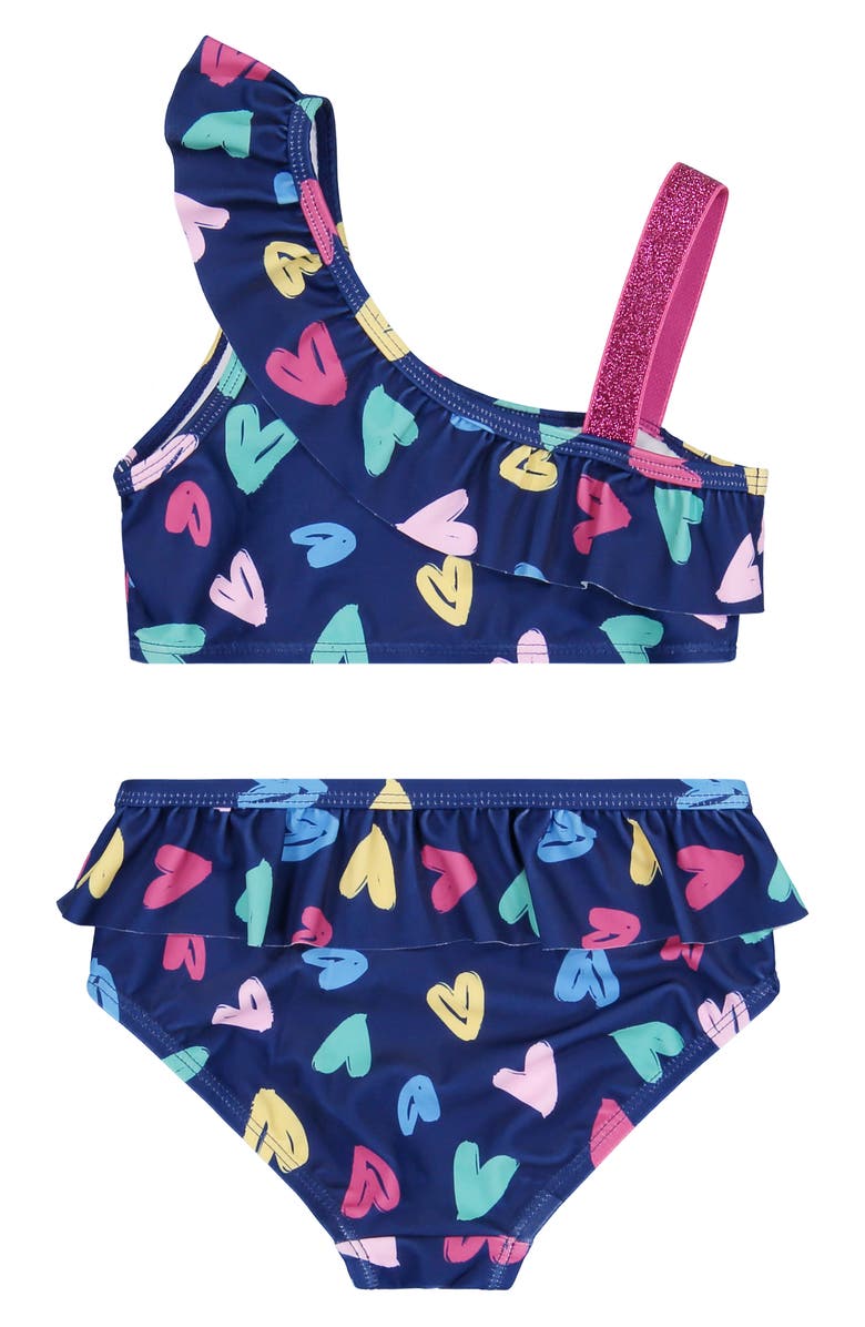 Andy & Evan Kids' Heart Print Two-Piece Swimsuit, Alternate, color, 