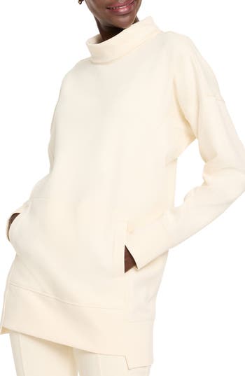 Nz Active By Nic+zoe Funnel Neck Scuba Knit Tunic In Neutral