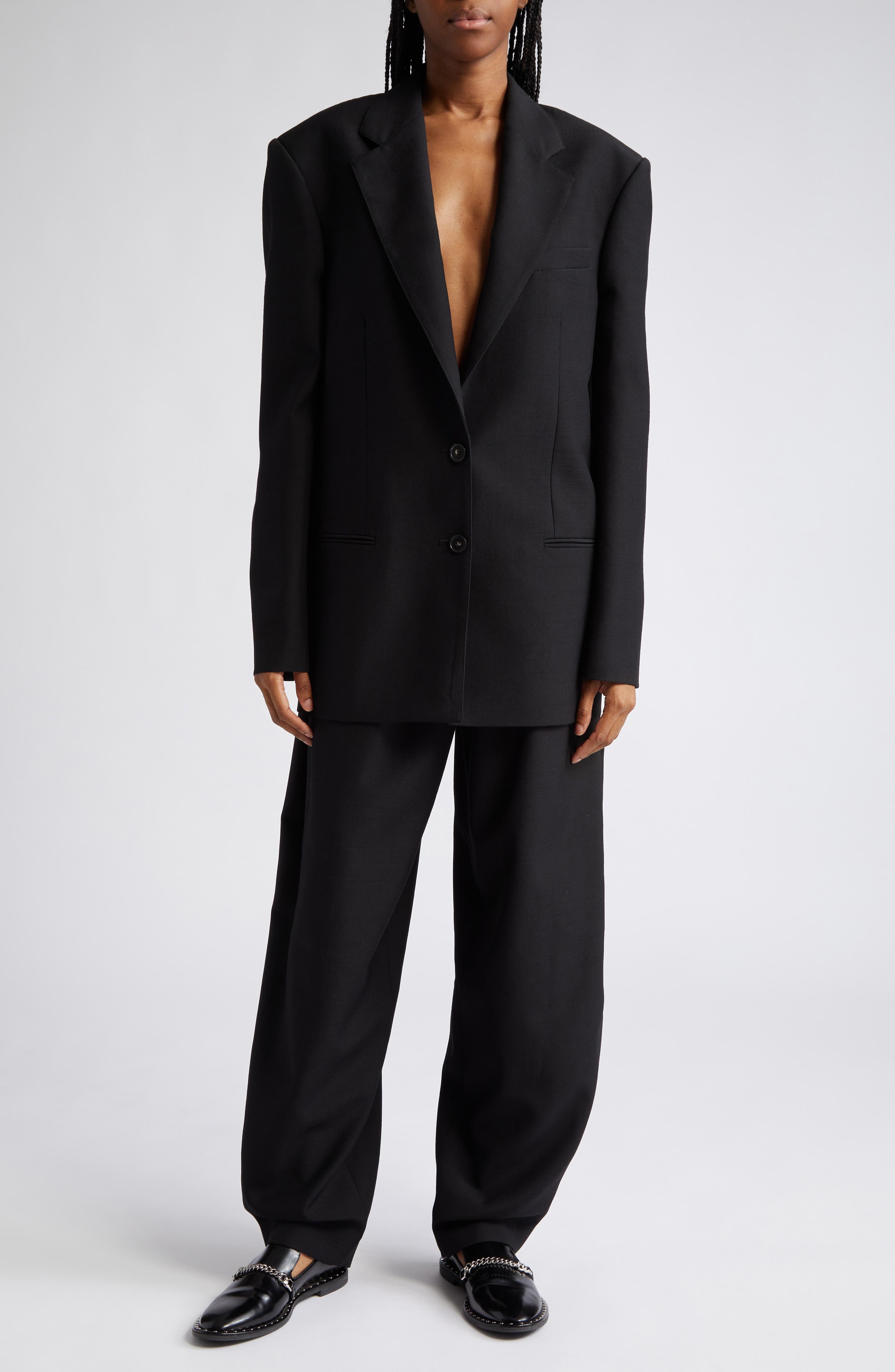 Pleated Tapered Wool Trousers - image 2