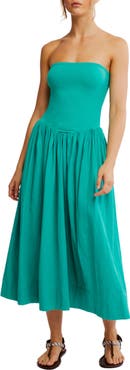 Free People Onda Strapless Midi Dress