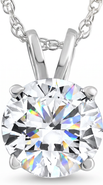 Bliss Diamond Certified 2 1/2Ct Diamond Solitaire Pendant Gold Necklace Lab Grown