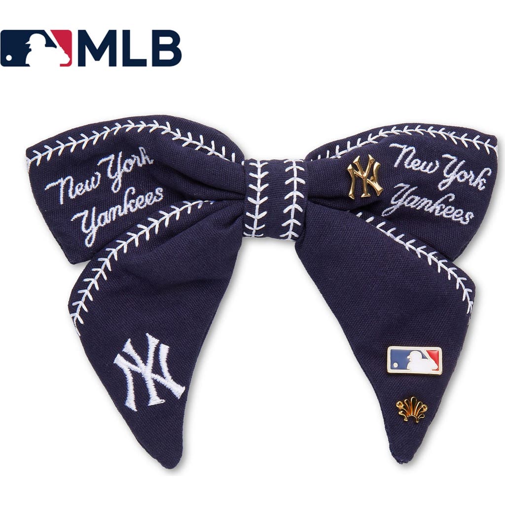 Lele Sadoughi Mlb Ny Yankees Bow Barrette In Blue