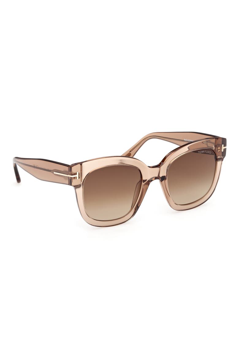 Beatrix 52mm Gradient Geometric Sunglasses, Alternate, color, SHINY LIGHT BROWN / GRADIENT ROVIEX