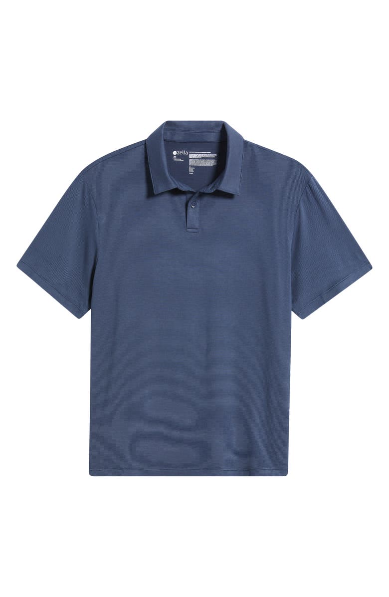 Zella Dynamic Stripe Polo, Alternate, color, Navy Eclipse Stripe