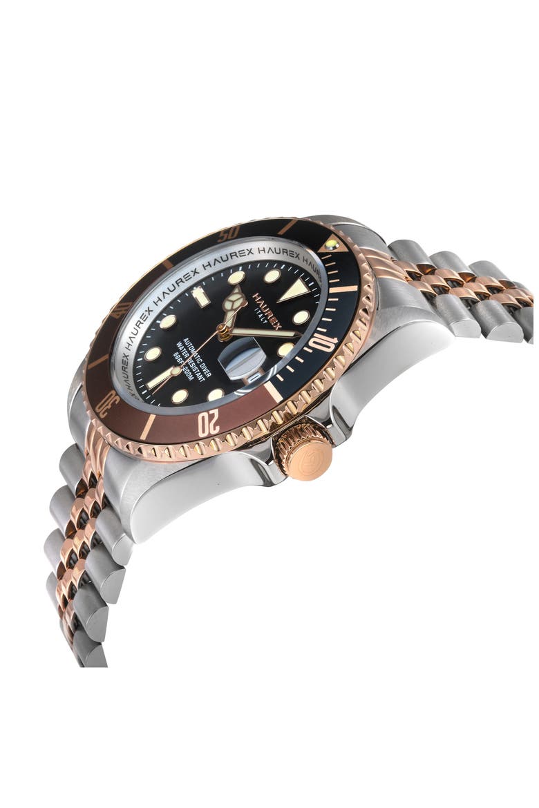 Eterno 316L Stainless Steel Bracelet Watch, 42mm, Alternate, color, BLACK/ SILVER/ ROSE GOLD