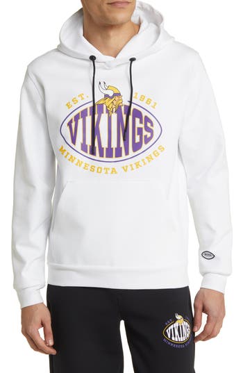 Shop Hugo Boss Boss X Nfl Touchback Graphic Hoodie In Minnesota Vikings White