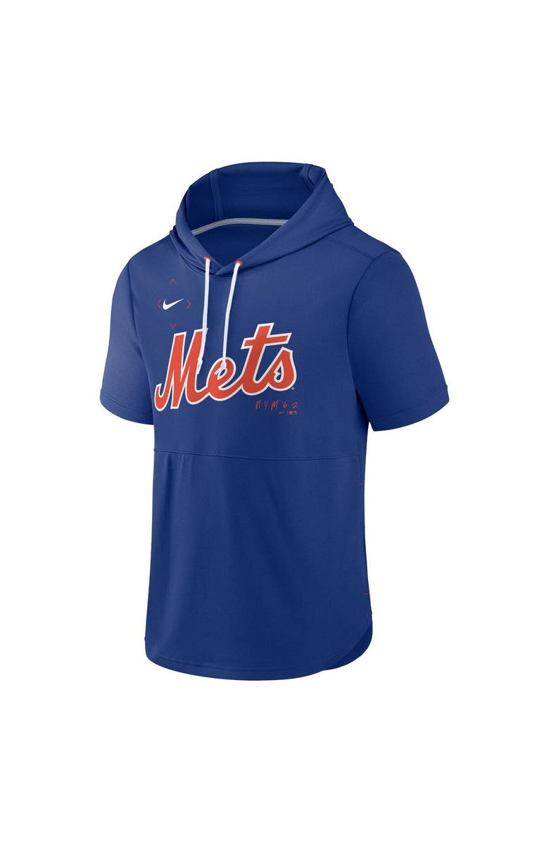 Nike Men's Nike Royal New York Mets Springer Short Sleeve Team Pullover Hoodie, Alternate, color, Royal