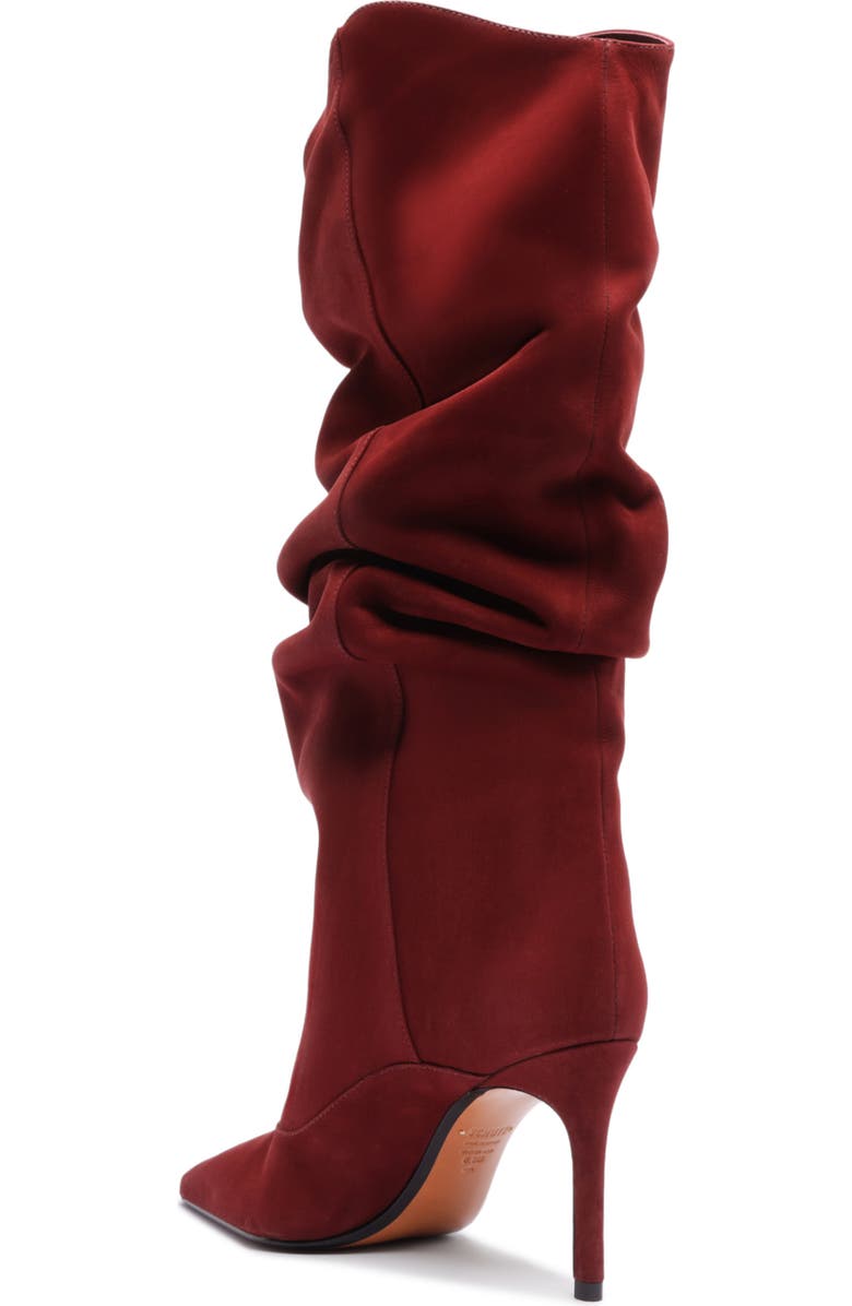 Schutz Maryana Up Slouch Pointed Toe Boot, Alternate, color, Red Brown