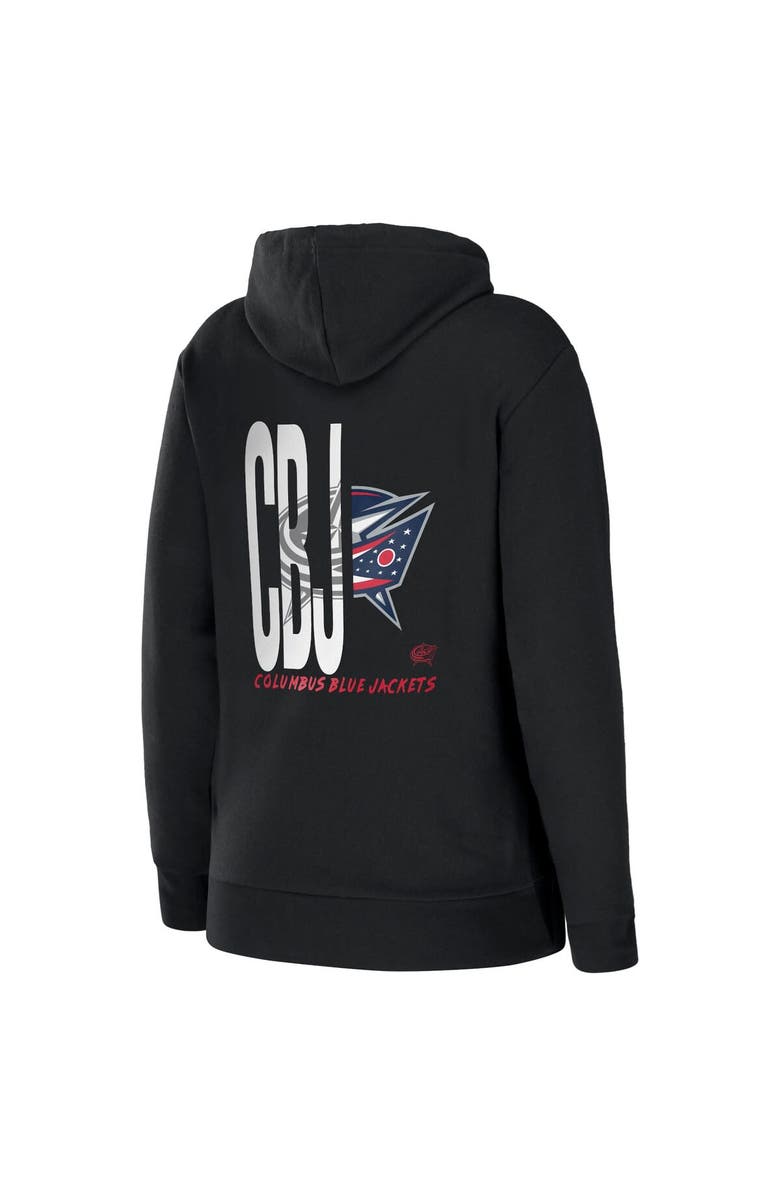 WEAR by Erin Andrews Women's WEAR by Erin Andrews Black Columbus Blue Jackets Sponge Full-Zip Hoodie, Alternate, color, 