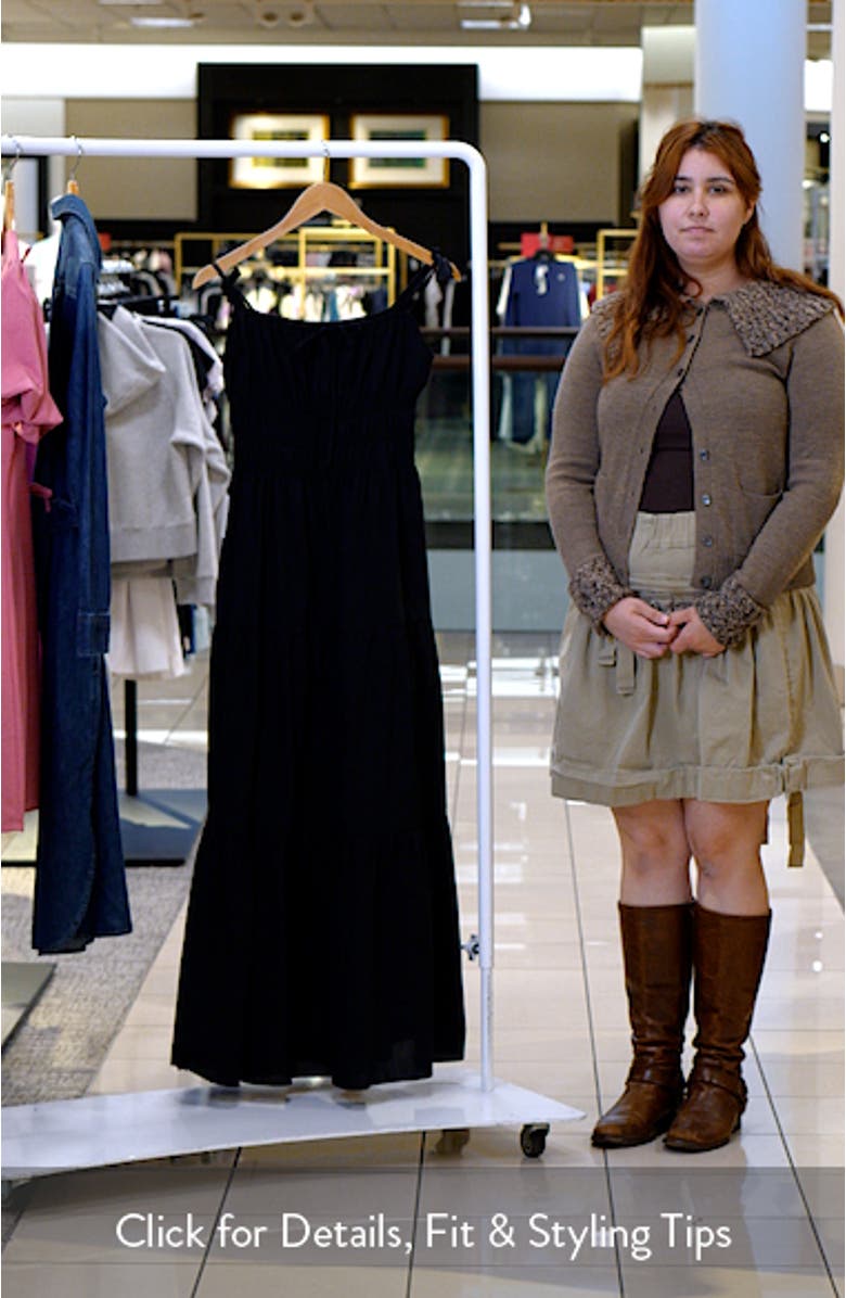 Ione Shirred Tie Strap Maxi Dress, sales video thumbnail