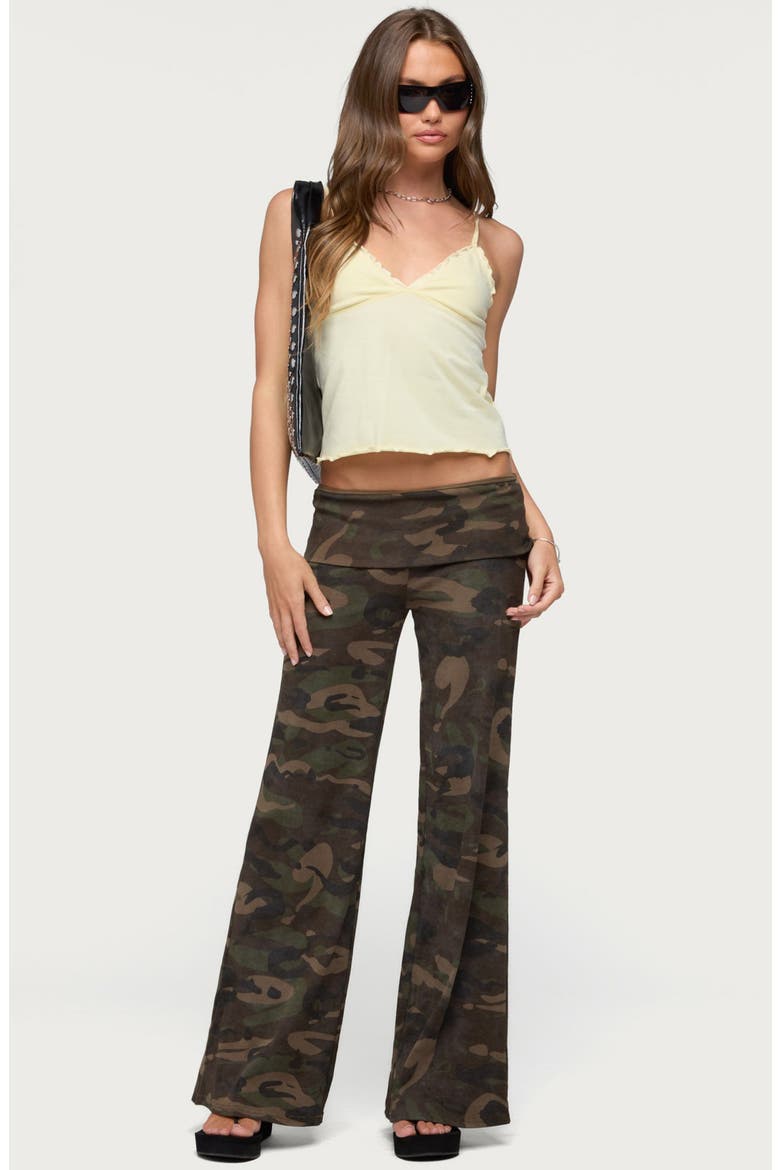 Lumielle Wide Leg Foldover Pants, Alternate, color, OLIVE