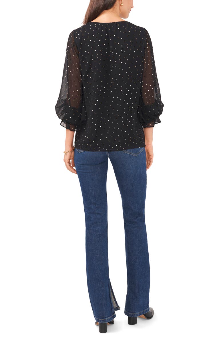 Vince Camuto Polka Dot Balloon Sleeve Blouse, Alternate, color,