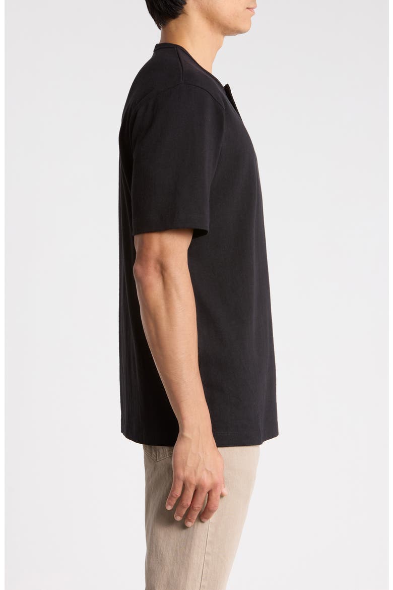 Cotton Henley, Alternate, color, BLACK