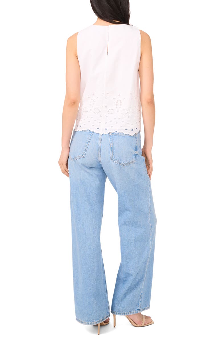 1.STATE Embroidered Eyelet Sleeveless Cotton Top, Alternate, color, Ultra White