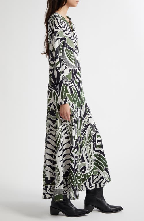Shop Farm Rio Lace Nature Long Sleeve Cotton Maxi Dress In Lace Nature Black