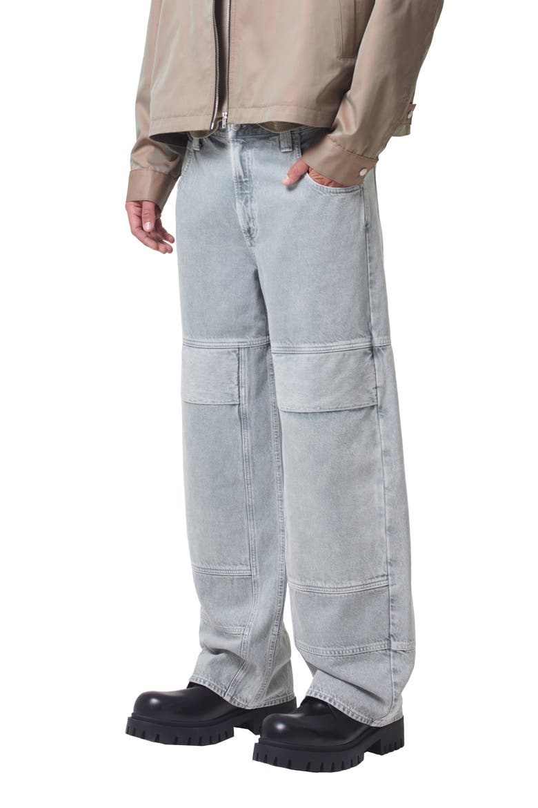 Emery Wide Leg Organic Cotton Utility Jeans, Alternate, color, CONCRETE