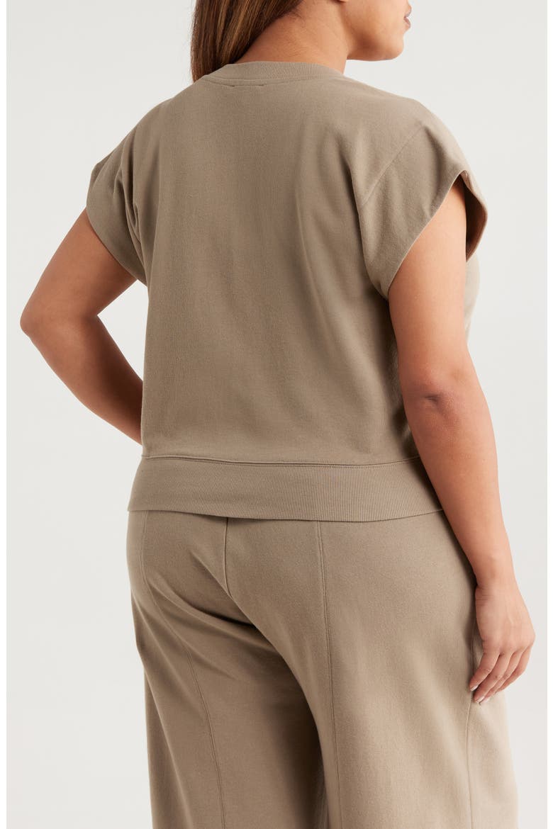 Extended Shoulder Notch Neck Top, Alternate, color, POND GREEN