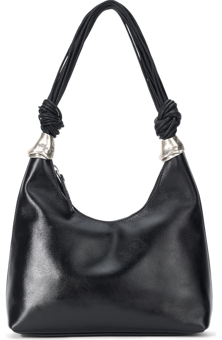 STAUD Cuff Leather Shoulder Bag, Main, color, Black