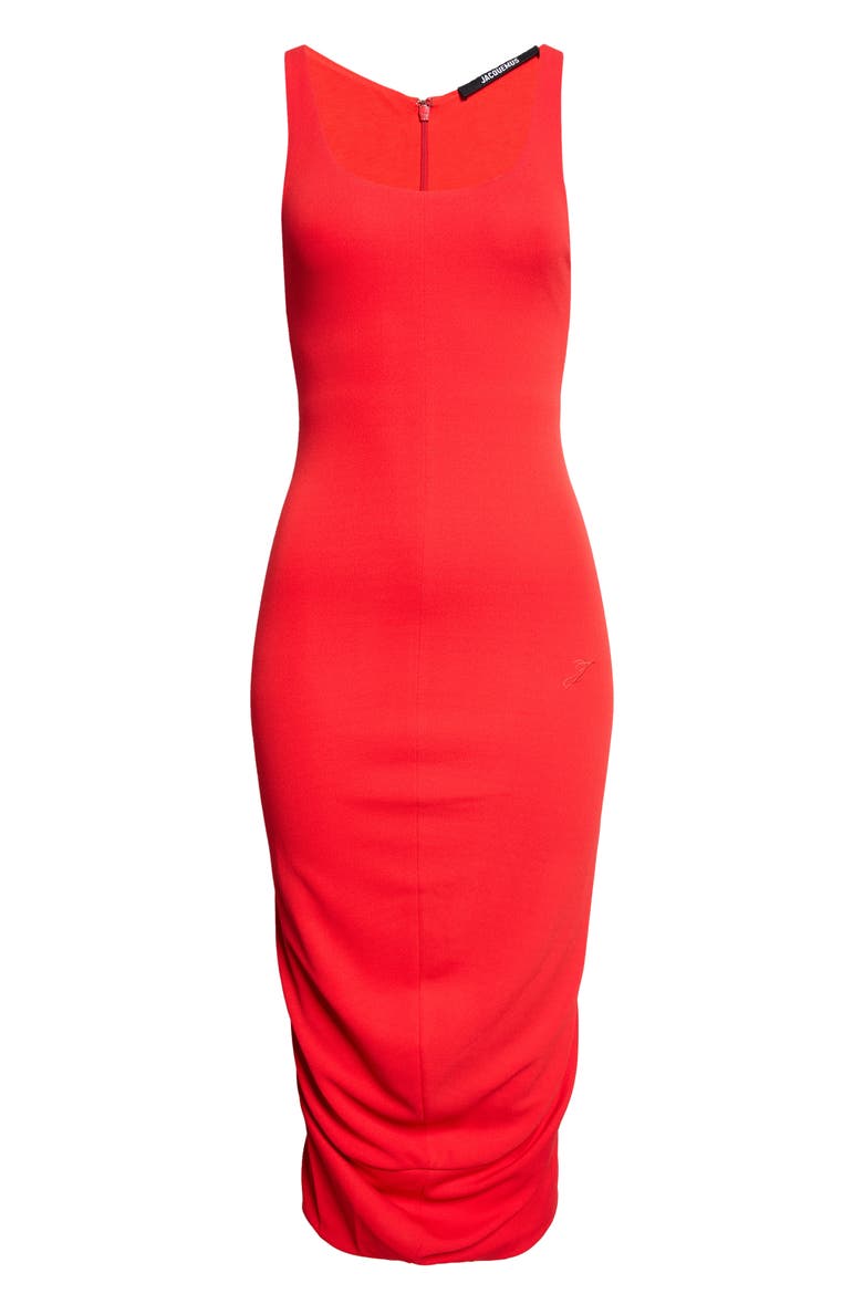 Regata Scoop Neck Midi Dress, Main, color, RED