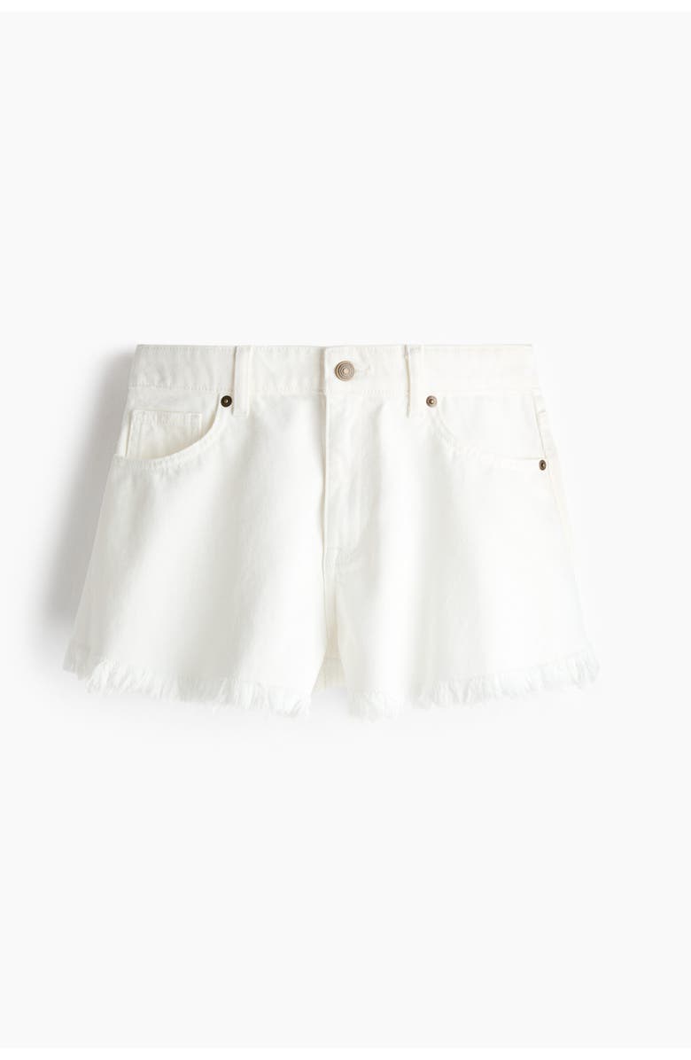 H&M Frayed Denim Shorts, Main, color, 